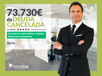 Cancelada deuda de 73.730 euros en vecina de Soria con Ley de Segunda Oportunidad Cancelada deuda de 73.730 euros en vecina de Soria con Ley de Segunda Oportunidad