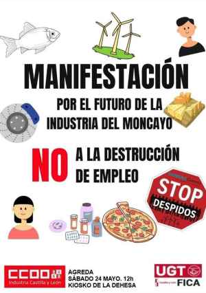 CC.OO. y UGT convocan manifestación en Ágreda "Por el futuro de la industria del Moncayo"