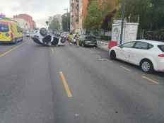 Vuelca un vehículo en la remodelada avenida de Valladolid, en Soria