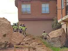 Desprendimiento en la Peña Magdalena, en San Esteban de Gormaz