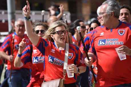 La afición rojilla apoya al Numancia frente al filial del Getafe
