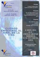 El COPCYL organiza en Soria la charla 2Cuidado emocional al final de la vida
