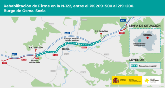 Transportes licita rehabilitación de 10 kilómetros de la N-122 a su paso por El Burgo de Osma