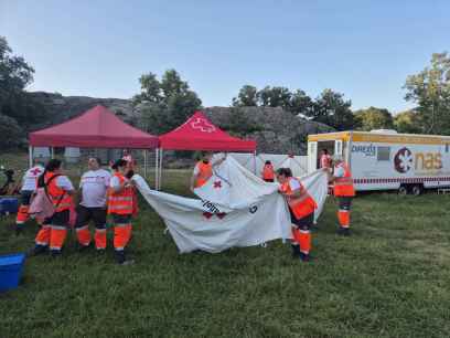 Dispositivo sanitario de Cruz Roja de Soria para el festejo de La Saca