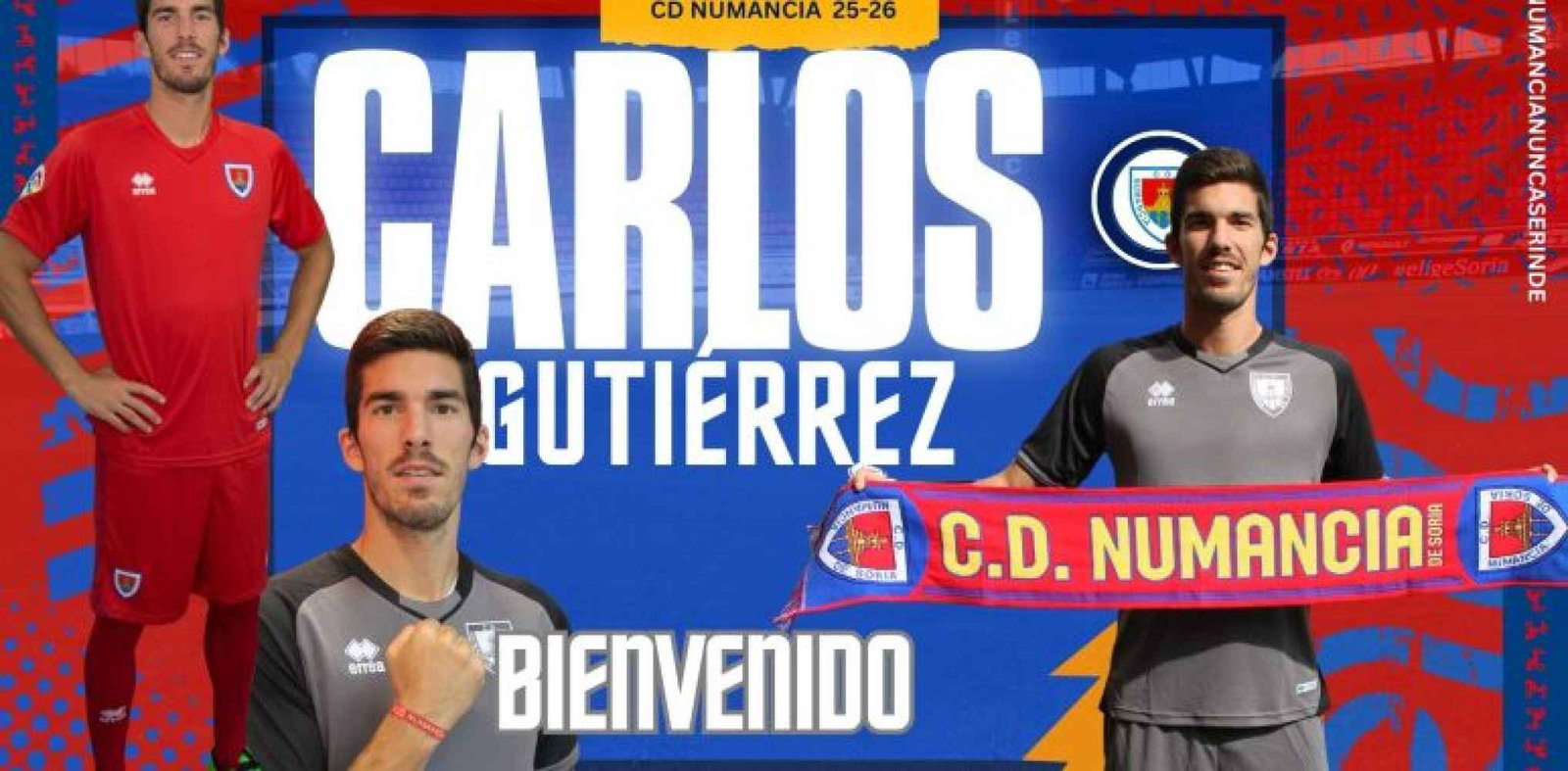El defensa tinerfeño Carlos Gutiérrez regresa al Numancia