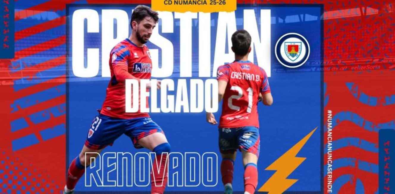 El Numancia renueva al centrocampista Cristian Delgado