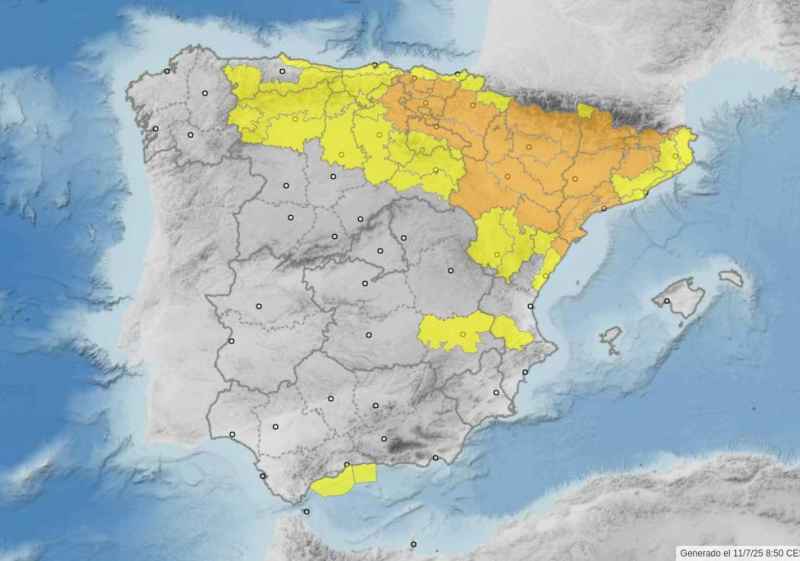 Protección Civil declara alerta por tormentas y lluvias en cuatro provincias Protección Civil declara alerta por tormentas y lluvias en cuatro provincias