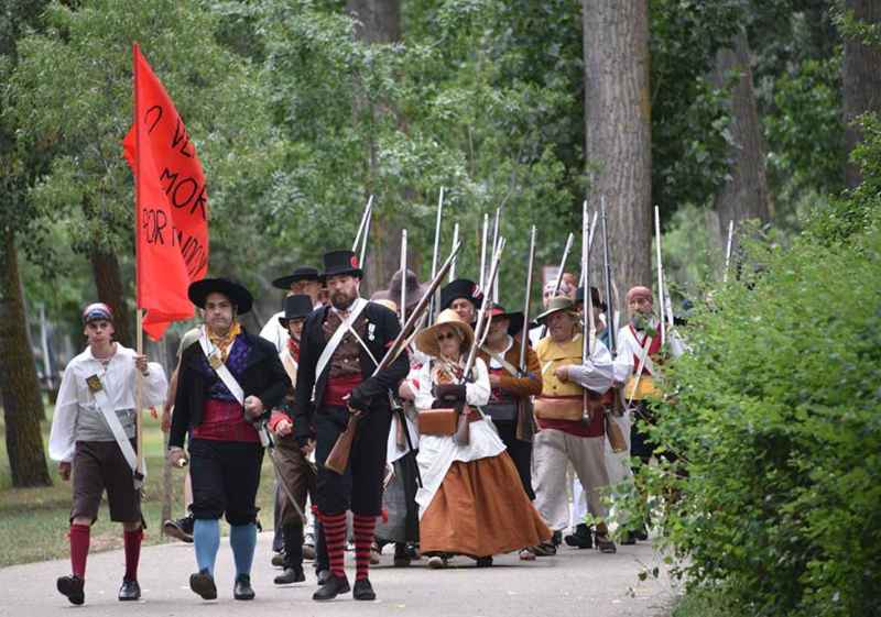 Recreación de la "Quema de Almazán" durante la Guerra de la Independencia