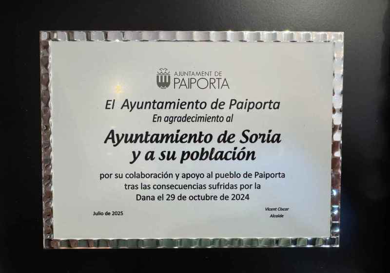 Paiporta agradece apoyo solidario de Soria tras las inundaciones por la DANA