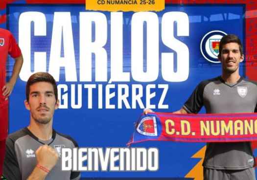 El defensa tinerfeño Carlos Gutiérrez regresa al Numancia