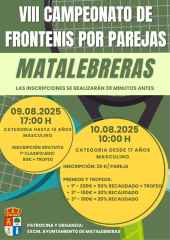 Matalebreras celebra octava edición de su campeonato de frontenis