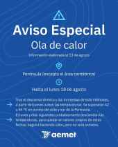Aemet emite aviso especial ante ola de calor que continuará hasta el lunes