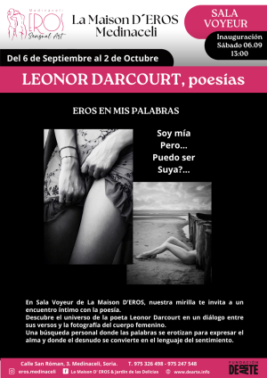 Leonor Darcourt presenta "Eros en mis Palabras" en Medinaceli Leonor Darcourt presenta "Eros en mis Palabras" en Medinaceli