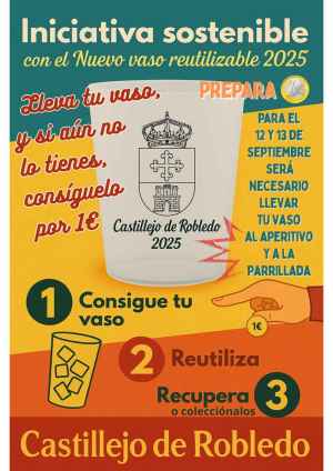 Castillejo de Robledo brinda en fiestas con nuevo vaso reutilizable