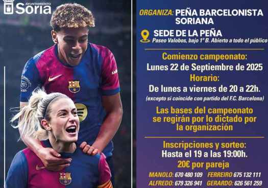 La Peña Barcelonista Soriana reparte 1.300 euros en premios en su campeonato de guiñote