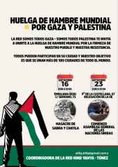 Soria se suma a huelga de hambre en solidaridad con Gaza