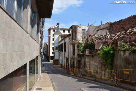 Medidas de estabilización de muralla de Soria durante derribo del antiguo reformatorio