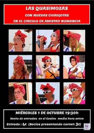 "Las Quasimozas" estrenan nuevas chirigotas en el Casino de Soria "Las Quasimozas" estrenan nuevas chirigotas en el Casino de Soria