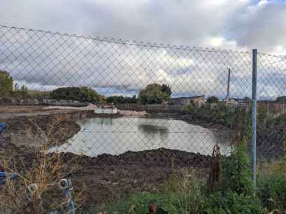 Filtraciones de agua en solar de futuro centro de salud de El Burgo de Osma Filtraciones de agua en solar de futuro centro de salud de El Burgo de Osma