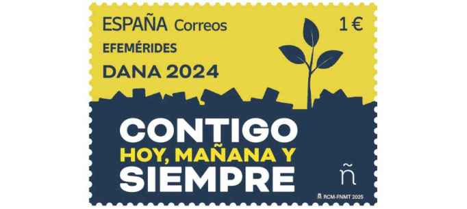 Correos pone en circulación un sello dedicado a la DANA 2024  Correos pone en circulación un sello dedicado a la DANA 2024