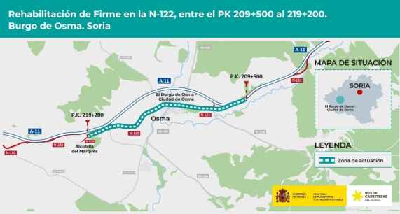 Formalizado contrato para rehabilitación de 10 kilómetros de la N-122 en El Burgo de Osma 