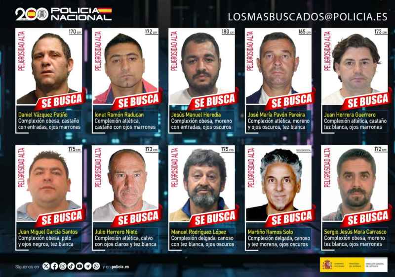 La Policía solicita colaboración ciudadana para detener a los fugitivos más buscados en España