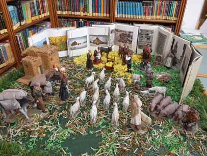 La Biblioteca burgense exhibe el Belén popular soriano