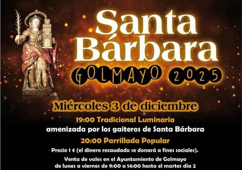 Golmayo enciende luminaria en honor a su patrona Santa Bárbara