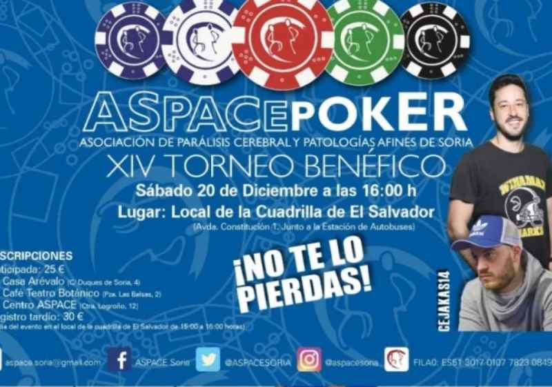 ASPACE Soria organiza el 20 de diciembre su torneo benéfico de Poker