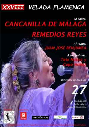 Cancanilla de Málaga y Remedios Reyes, en velada flamenca de ciclo taurino de Navidad