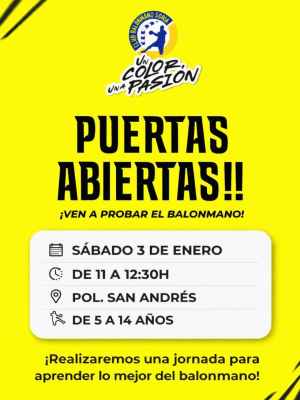 El club Balonmano Soria organiza el 3 de enero jornada de Puertas Abiertas 