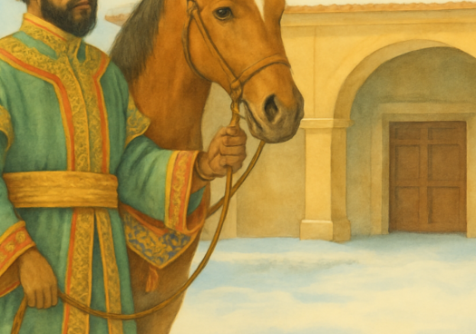 Llegada de Paje Real a ermita de la Soledad en Soria