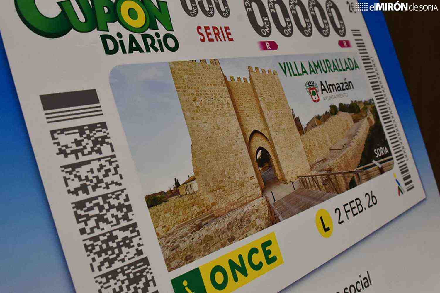 La muralla de Almazán protagoniza el Cupón de la ONCE del 2 de febrero