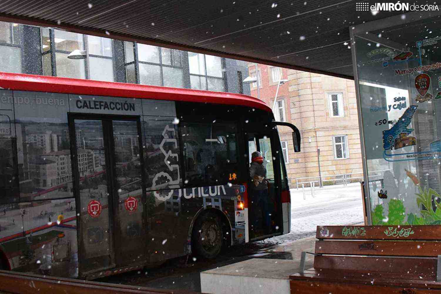 Suspendido el servicio de autobús urbano en Soria, por la nieve