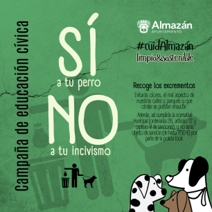 Almazán lanza campaña para mejorar la recogida de excrementos de perros en la vía pública