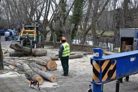 Comienza el desmontaje de la pasarela peatonal del Soto Playa, en Soria