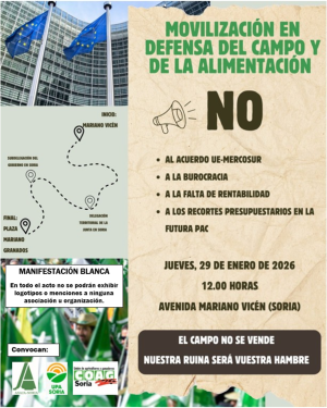 "Manifestación blanca" del sector primario, en Soria, el 29 de enero