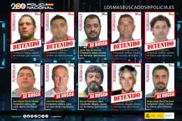 La Policía detiene a cinco de los diez fugitivos más buscados