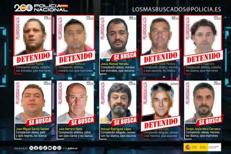 La Policía detiene a cinco de los diez fugitivos más buscados