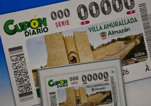 La ONCE ilustra un cupón con la muralla de Almazán