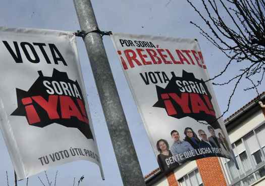 Los carteles electorales llegan a Soria para las elecciones autonómicas