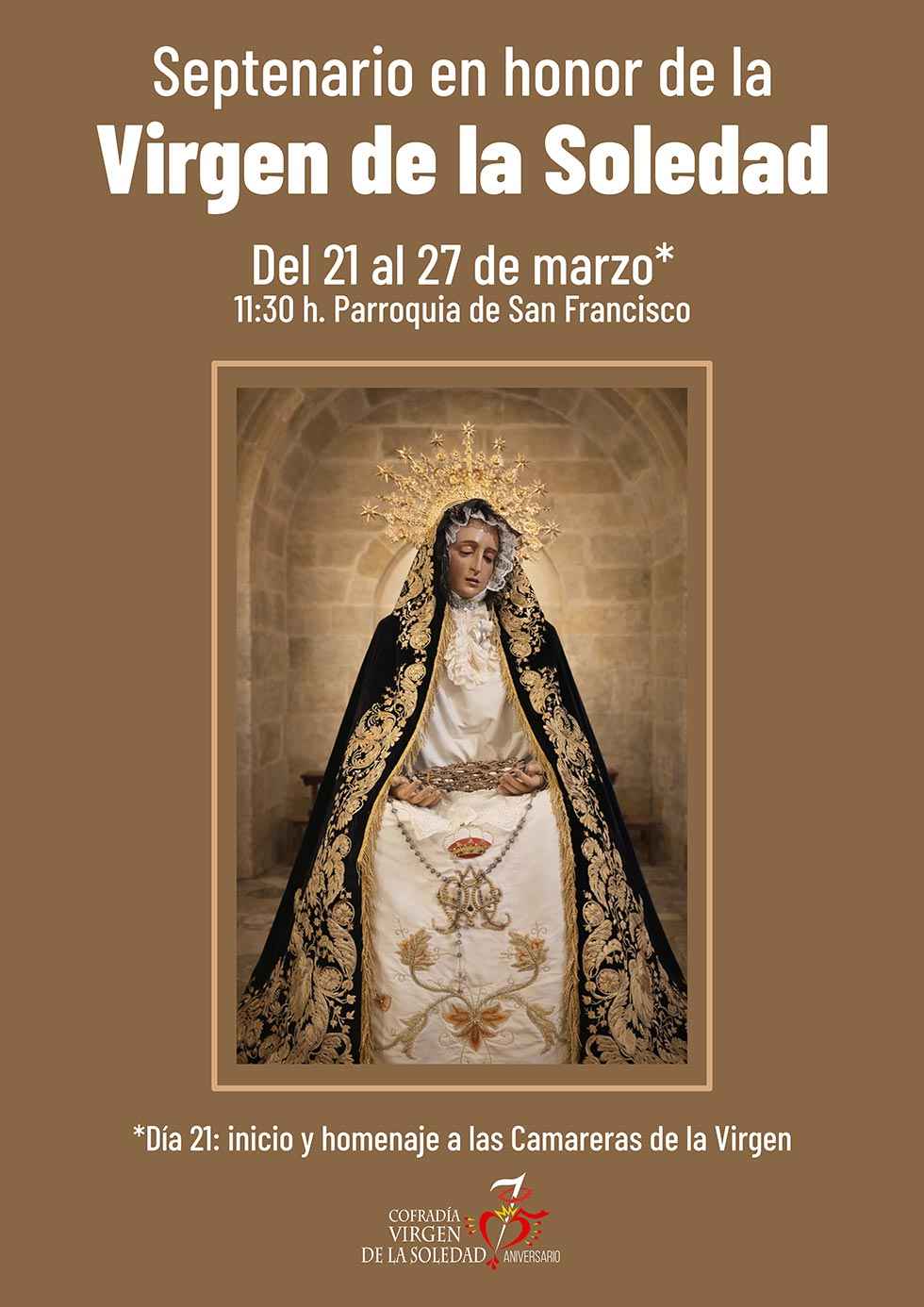 La cofradía de la Soledad, de Soria, homenajea a las Camareras de la Virgen