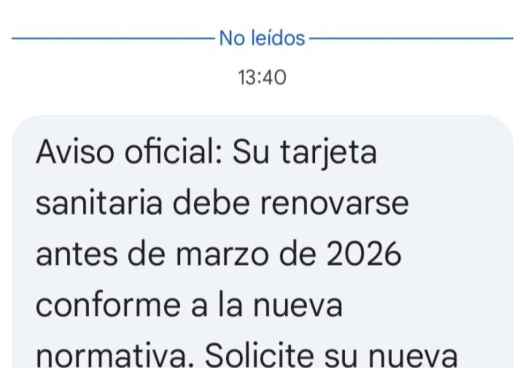 Sacyl advierte de intentos de engaño en renovación de tarjeta sanitaria