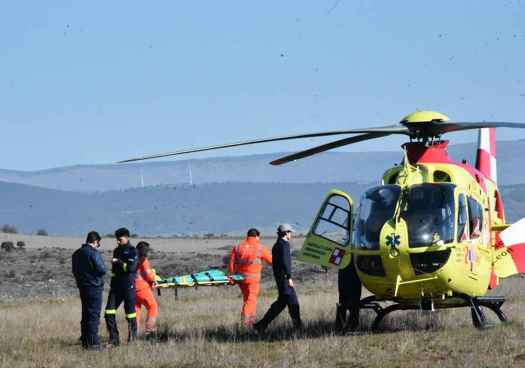 Trasladado en helicóptero sanitario a Soria un motorista herido en Medinaceli