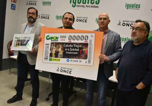 La cofradía de la Soledad de Soria, en su 75 aniversario, en el Cupón de la ONCE 