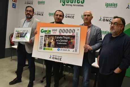 La cofradía de la Soledad de Soria, en su 75 aniversario, en el Cupón de la ONCE 