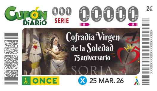 La ONCE dedica su Cupón al 75 aniversario de la Cofradía de la Virgen de la Soledad