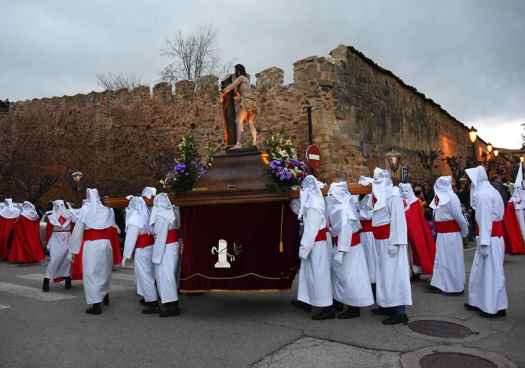 Vía crucis penitencial de la Cofradía de la Flagelación del Señor, en Soria