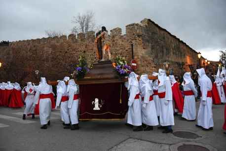 Vía crucis penitencial de la Cofradía de la Flagelación del Señor, en Soria