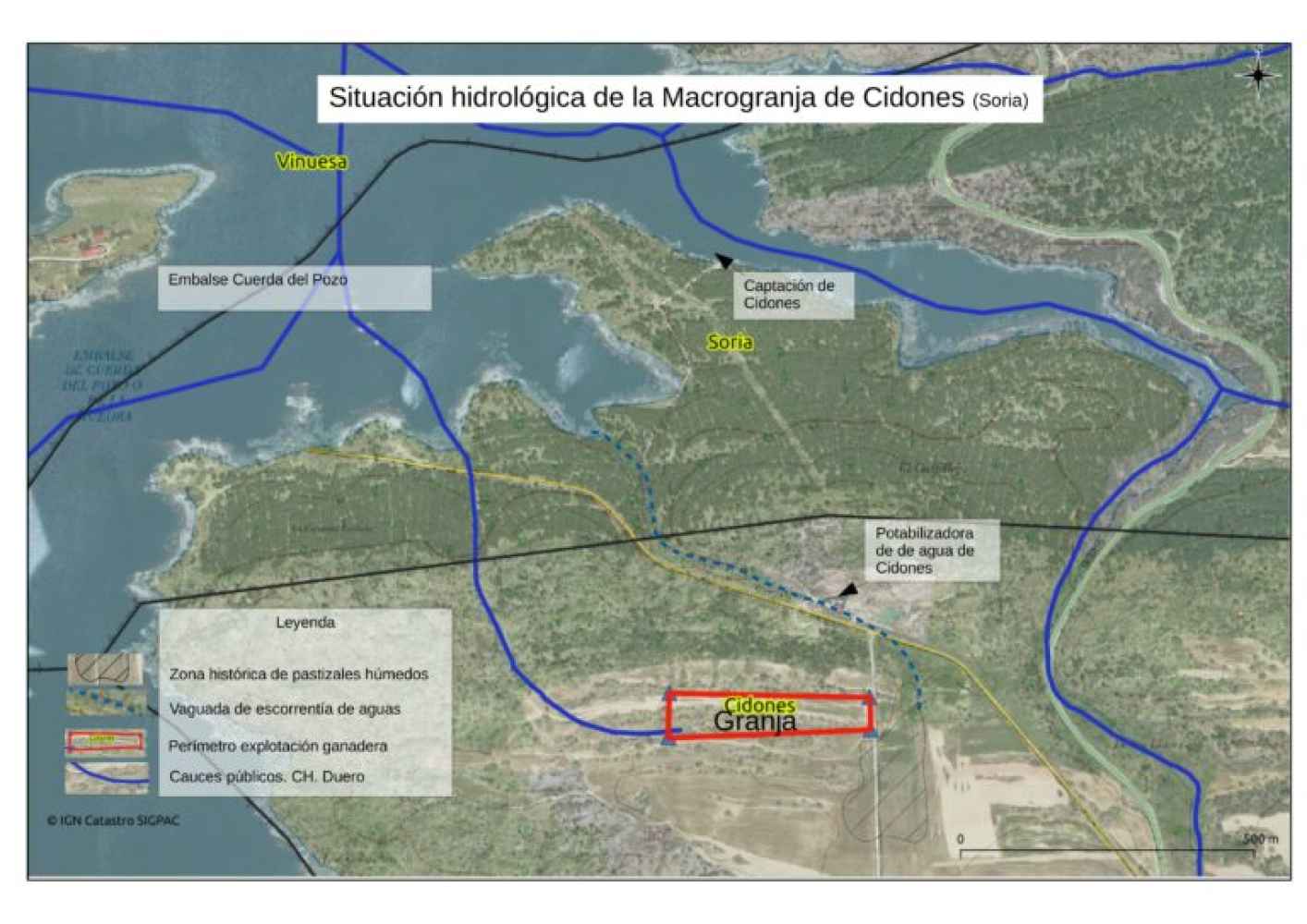 La CHD confirma riesgo "extremo" de macrogranja de Cidones para embalse de la Cuerda del Pozo